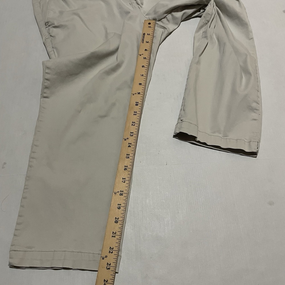 Tommy Bahama Cropped Capri Ankle Pants Size 14 X 23 Beige Cotton Blend Chino - Picture 3 of 7